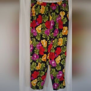 Vintage Bechamel Petites Floral 100% Rayon Pants